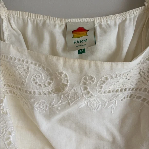 Farm Rio Off White Lace Embroidered Top size XS - Picture 4 of 7